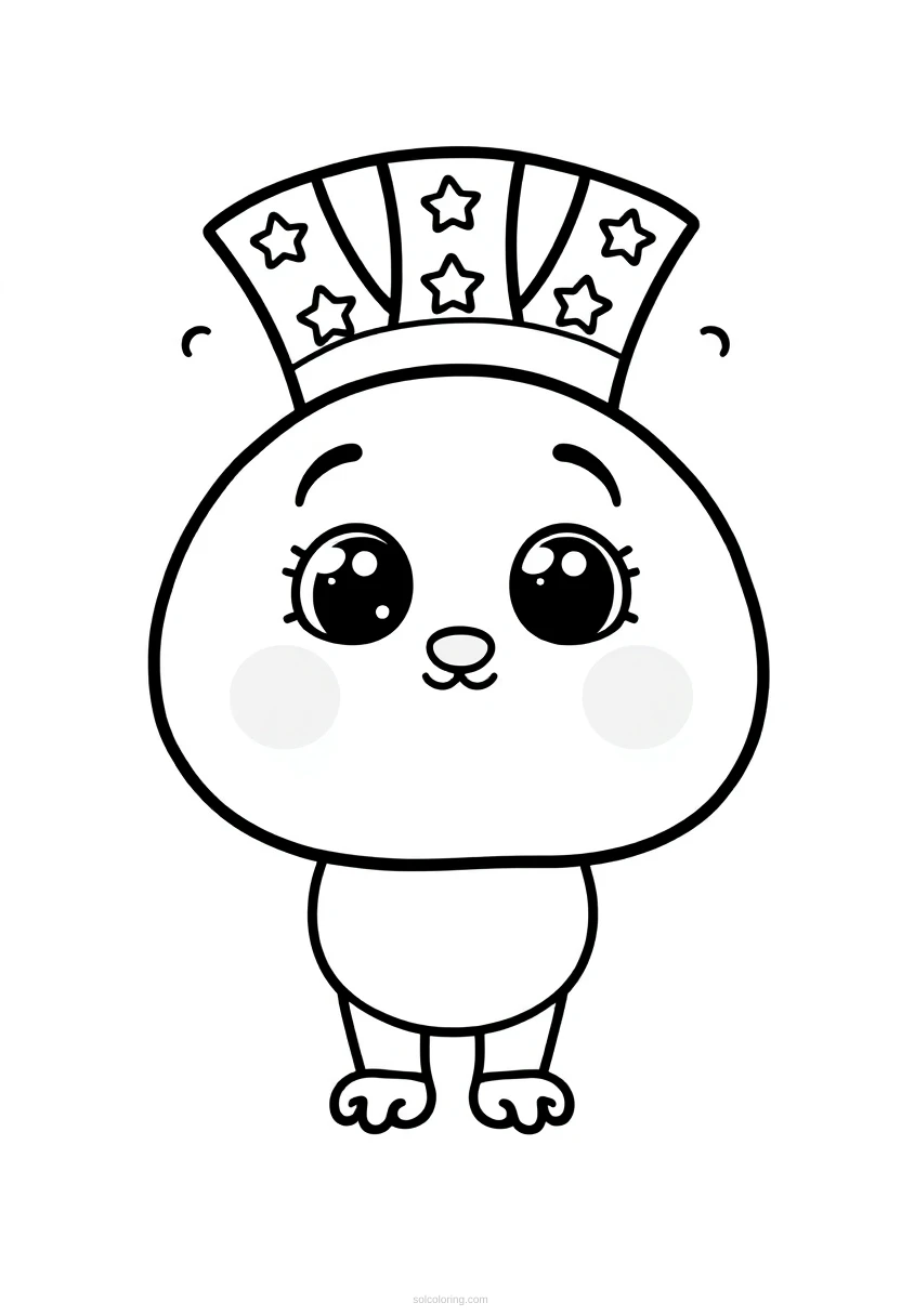 Fourth of July coloring page for kids