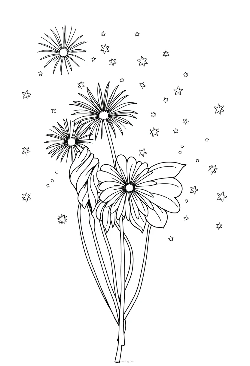 Fourth of July coloring page for kids