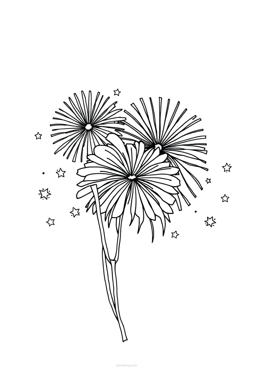 Fourth of July coloring page for kids