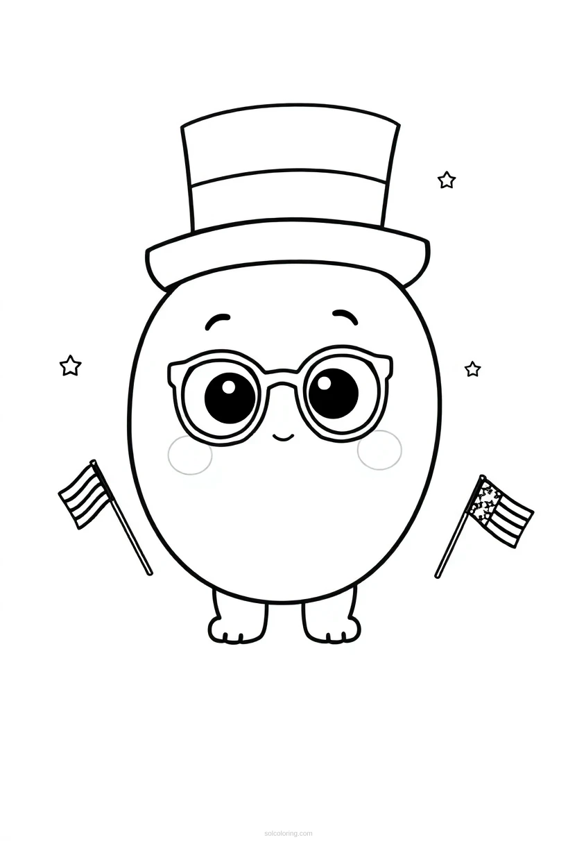 Fourth of July coloring page for kids