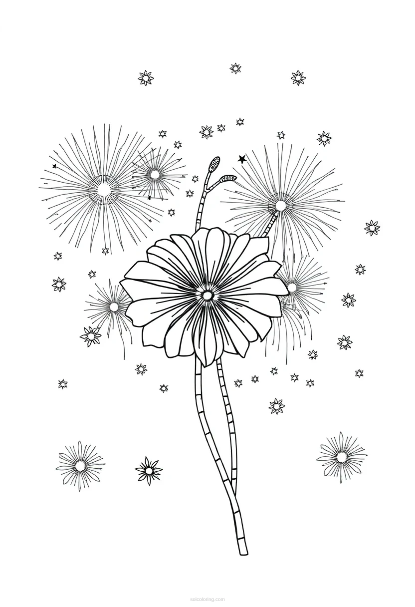 Fourth of July coloring page for kids