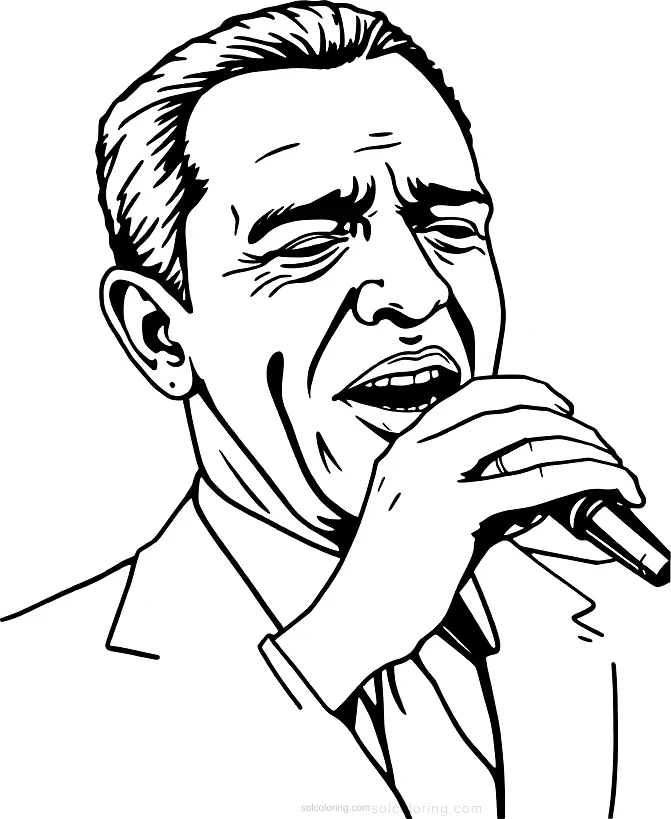 Frank Sinatra Singing coloring pages