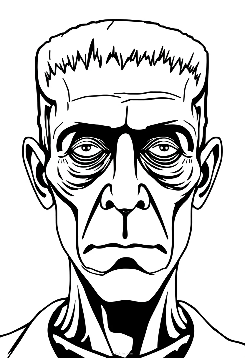 Frankenstein Monster Face coloring pages
