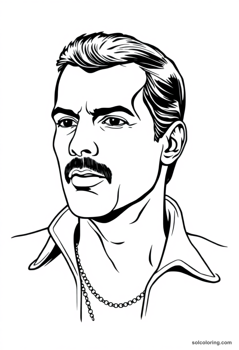 Illustrated Portrait Freddie Mercury