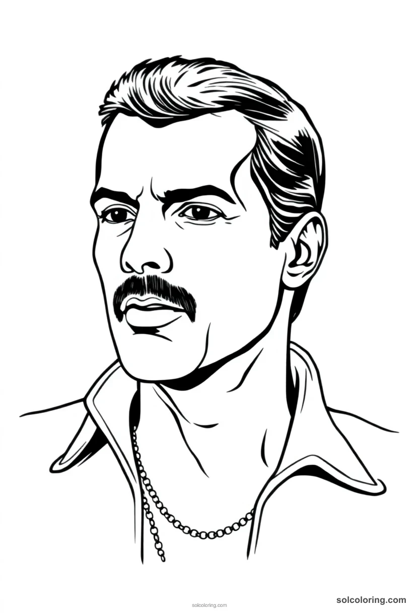 Freddie Mercury coloring pages