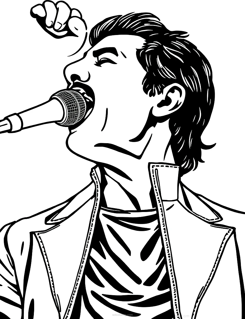 Freddie Mercury Performing coloring pages