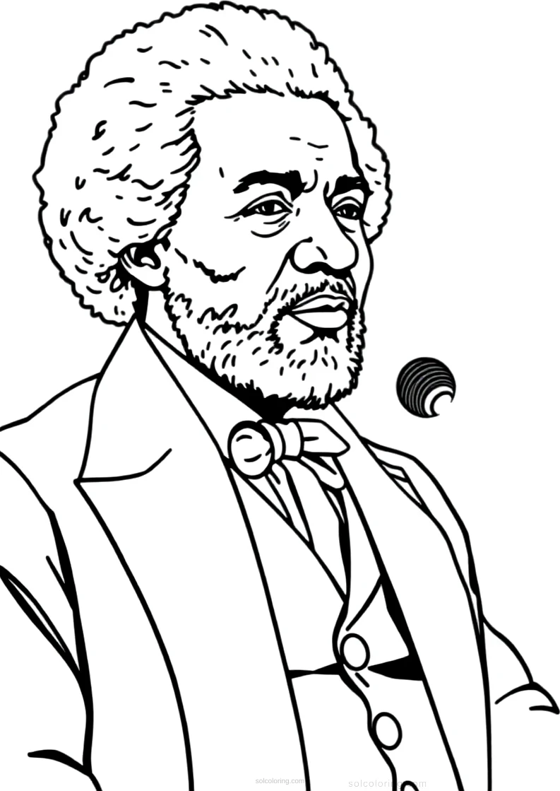 Frederick Douglass Speaking coloring page for kids