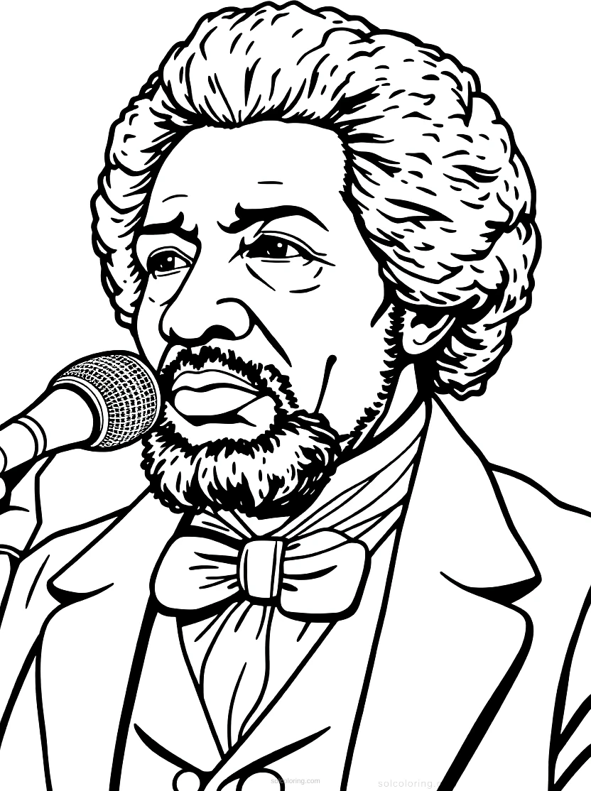 Frederick Douglass Speaking coloring page for kids