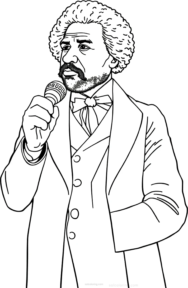 Frederick Douglass Speaking coloring page for kids