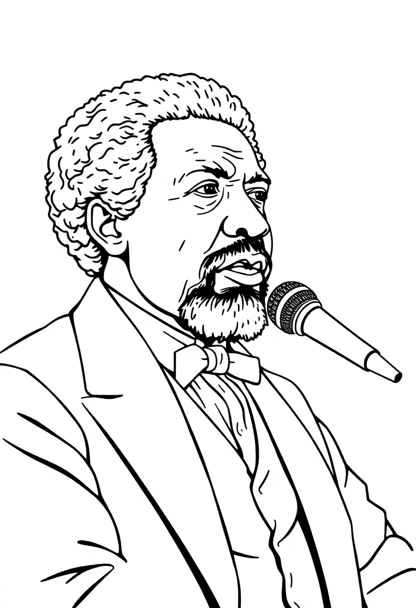 Frederick Douglass Speaking coloring page, free printable