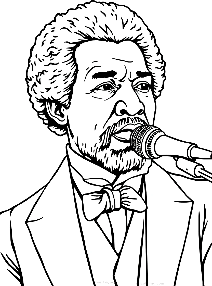 Frederick Douglass Speaking coloring page for kids