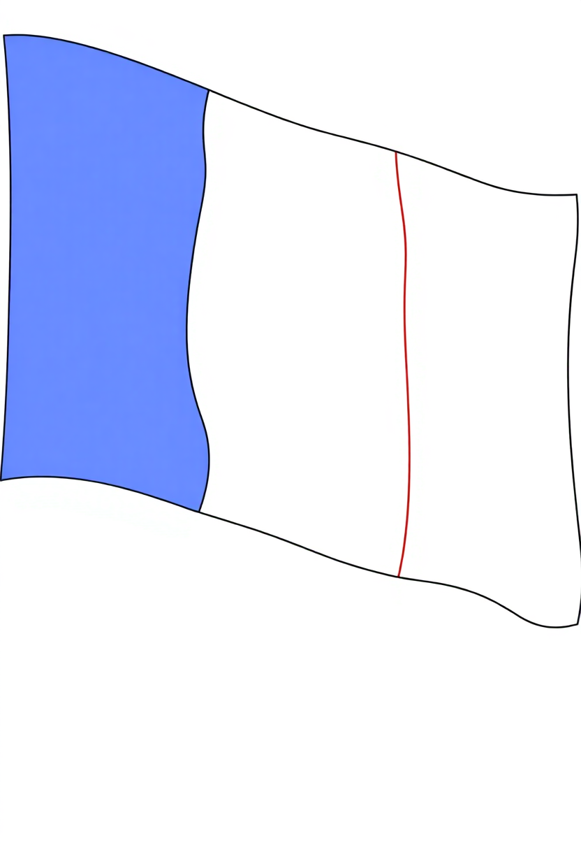 French Flag coloring page, free printable
