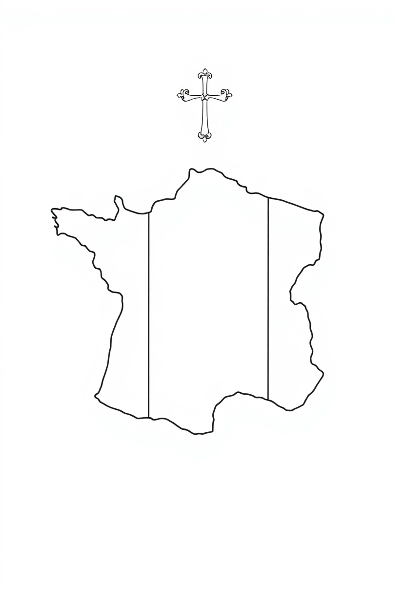 French Flag coloring page, free printable