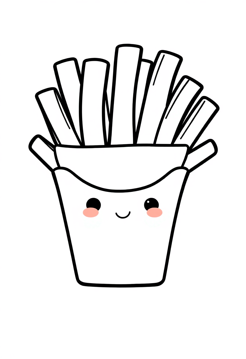 French Fries coloring page, free printable