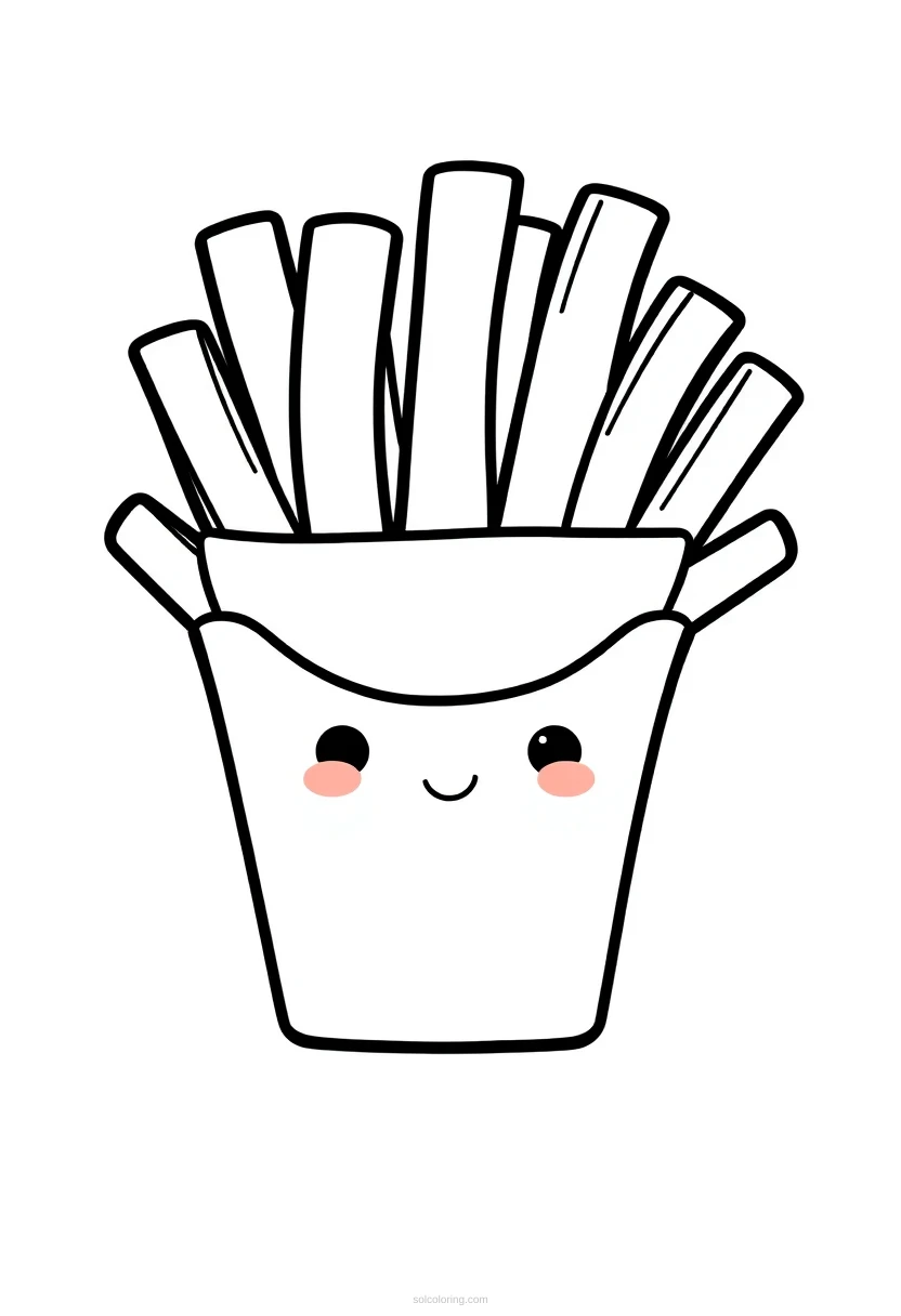French Fries coloring page for kids