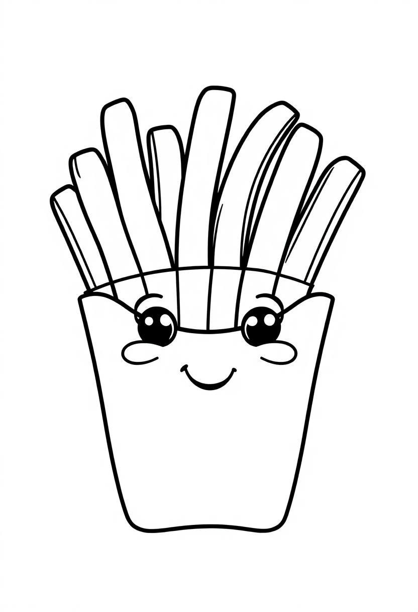 French Fries coloring page, free printable