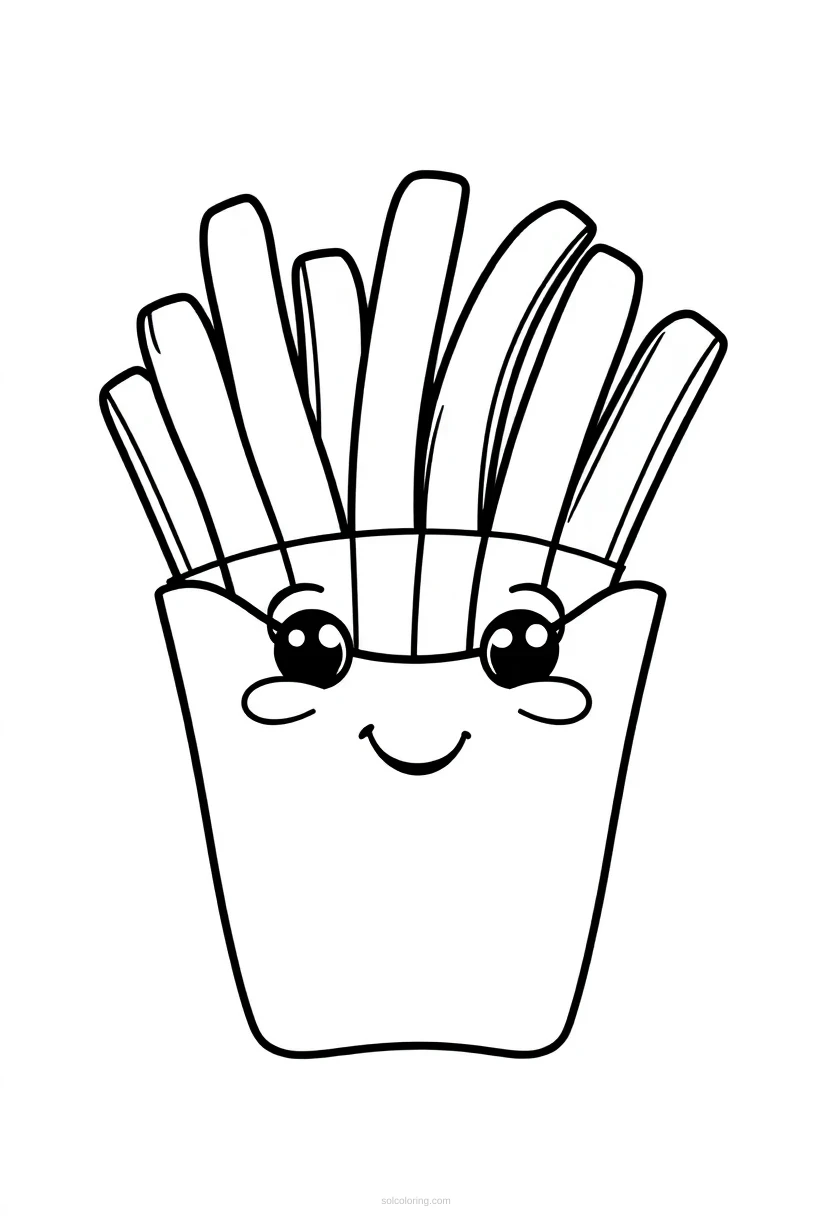 French Fries coloring page for kids