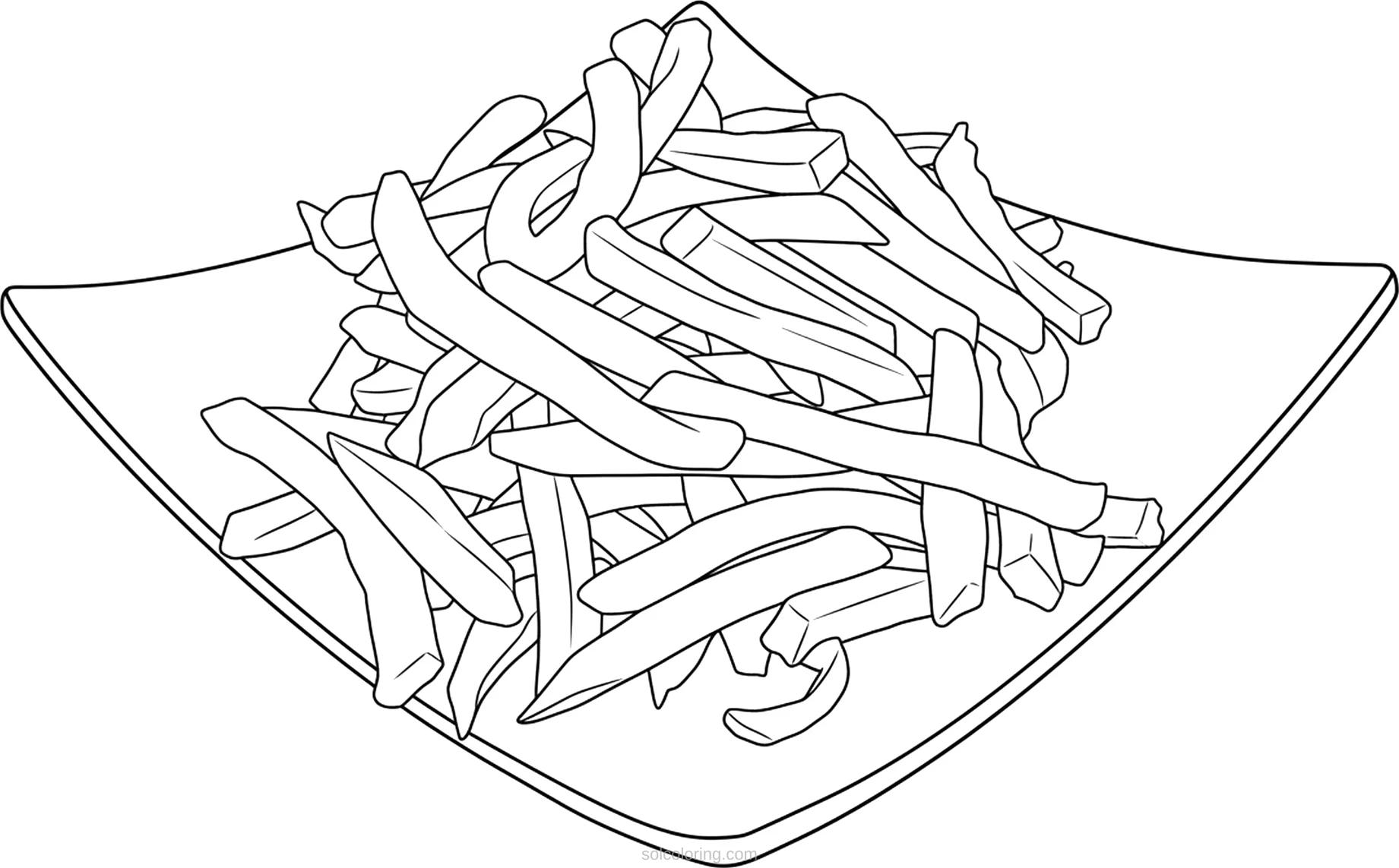 French Fries coloring page for kids