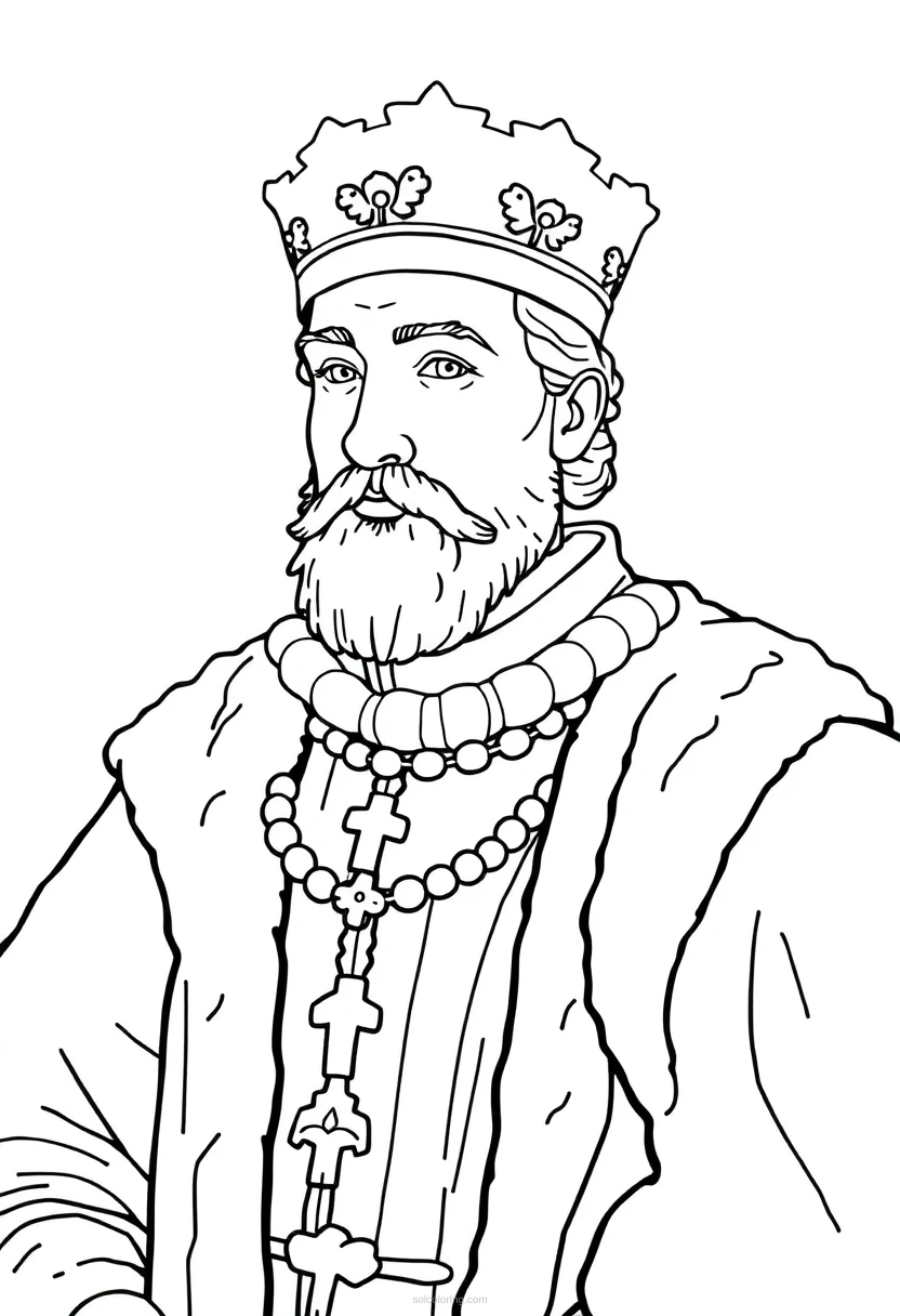 French King coloring page for kids