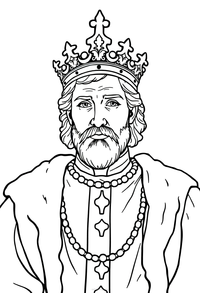 French King coloring page for kids