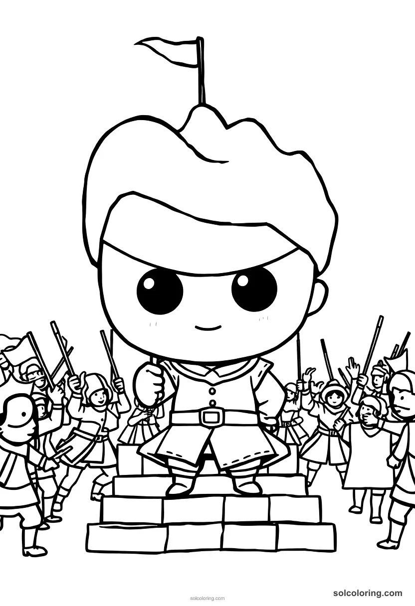 Chibi French Revolution Storming of the Bastille chibi coloring page for kids