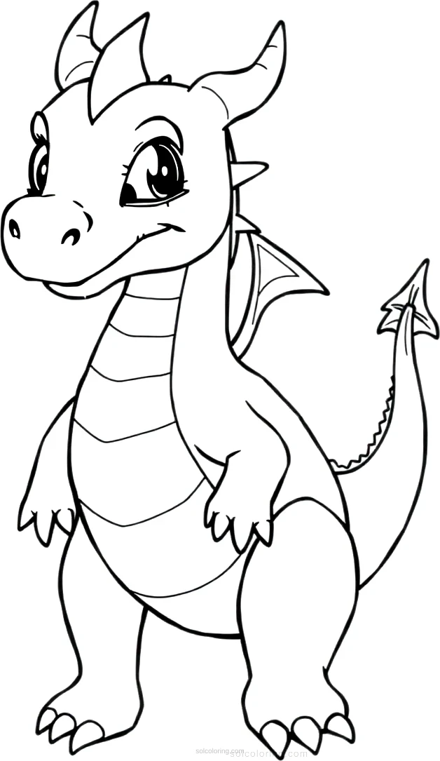 Friendly Dragon coloring page for kids