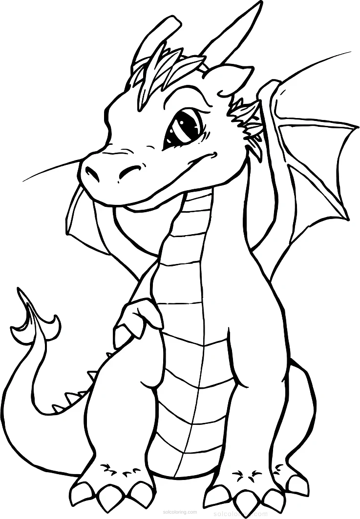 Friendly Dragon coloring page for kids