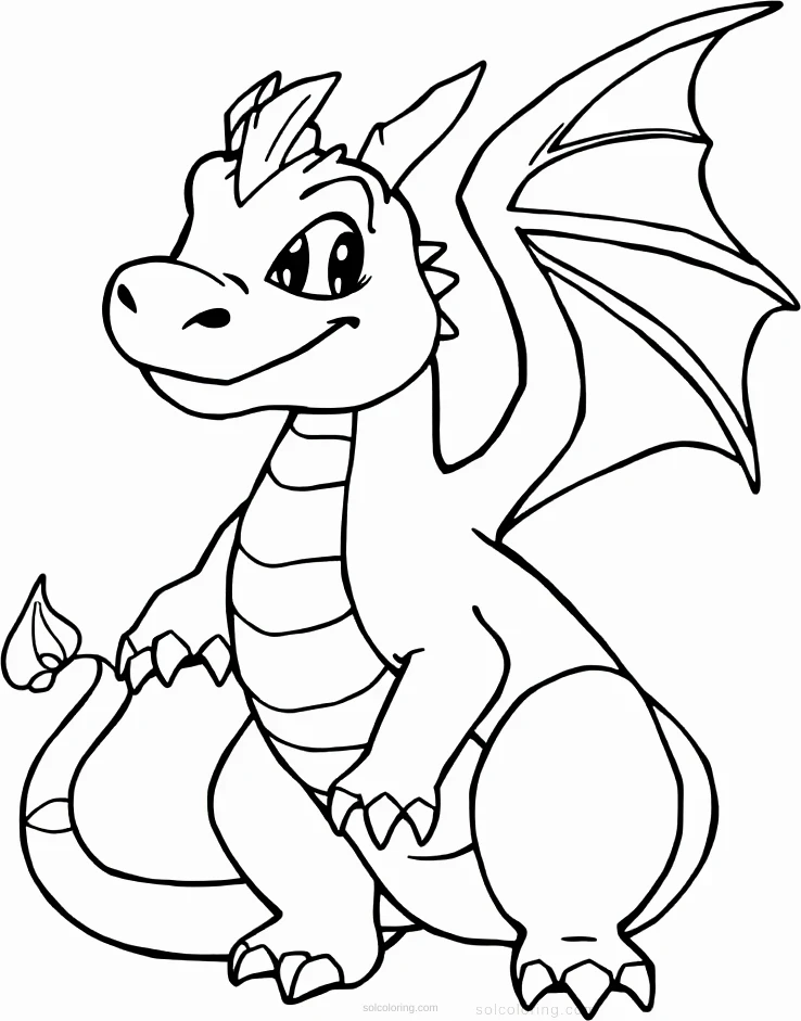 Friendly Dragon coloring page for kids