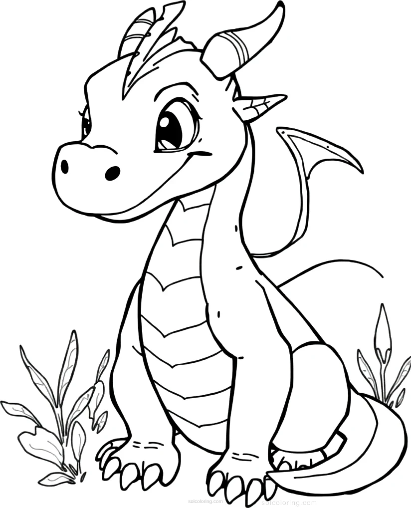 Friendly Dragon coloring page for kids