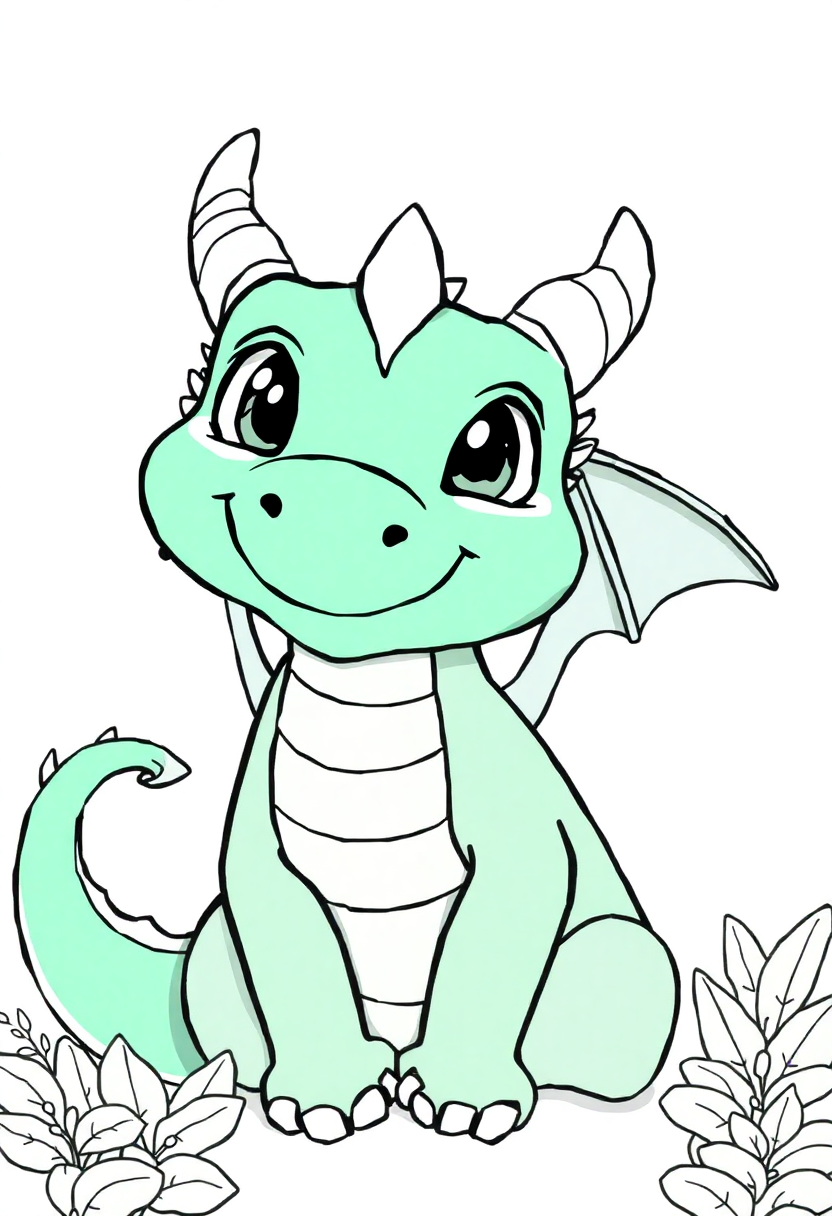 Friendly Dragon coloring pages