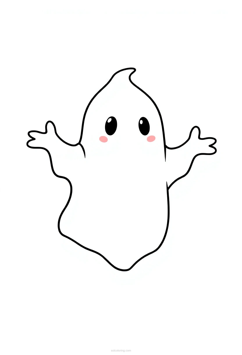Friendly Ghost coloring page for kids