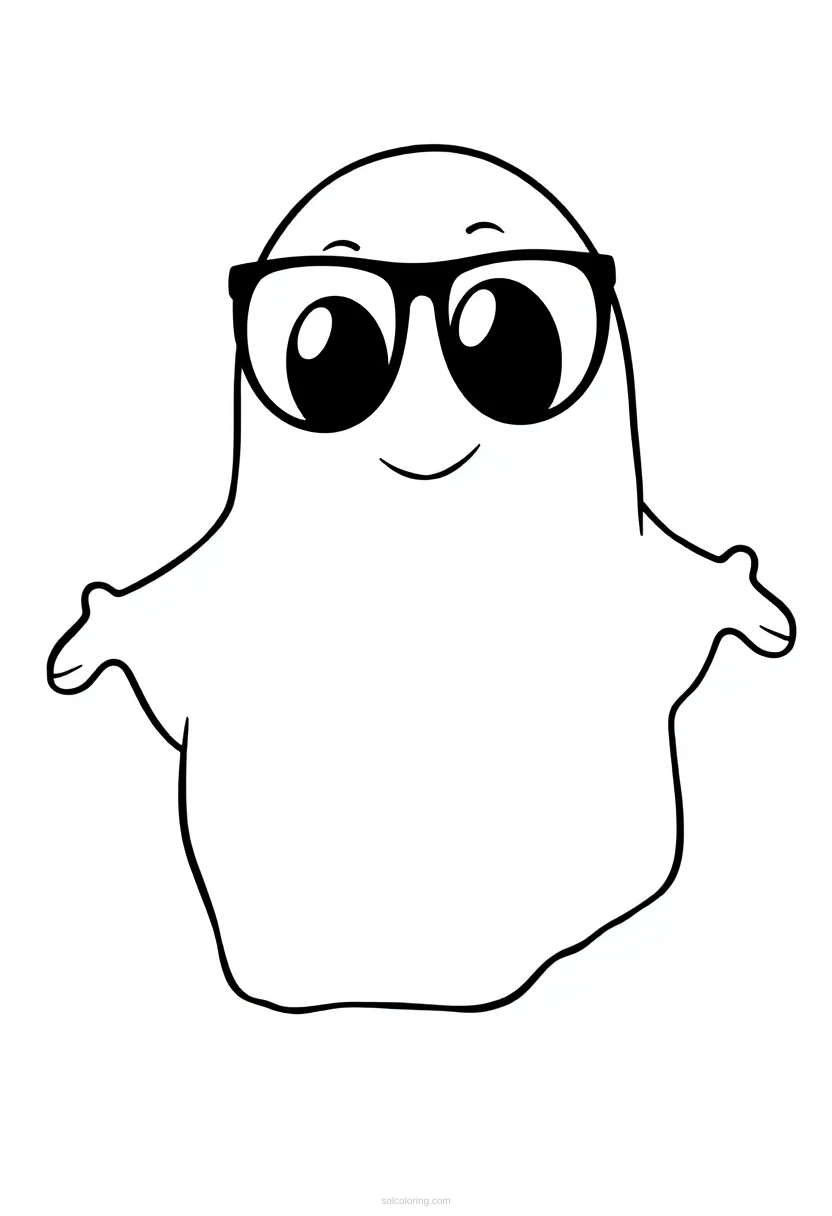Friendly Ghost coloring page for kids