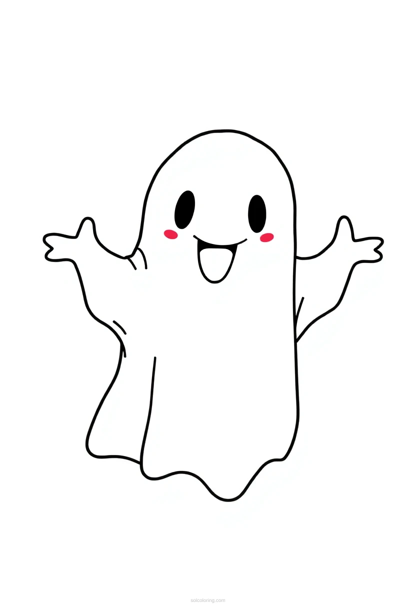 Friendly Ghost coloring page for kids