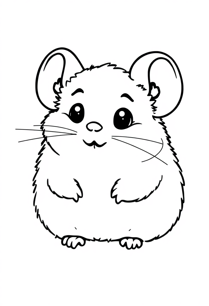Fuzzy Chinchilla coloring page, free printable