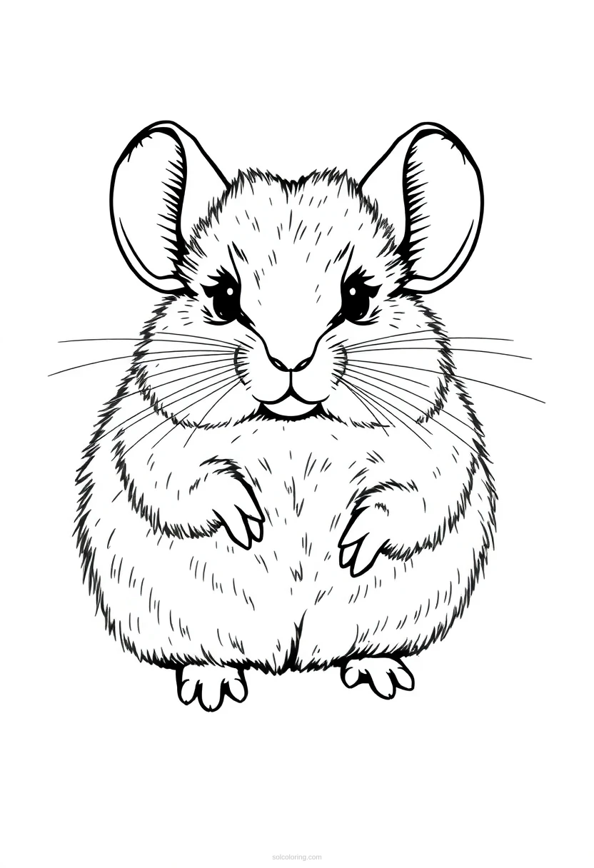 Fuzzy Chinchilla coloring page for kids