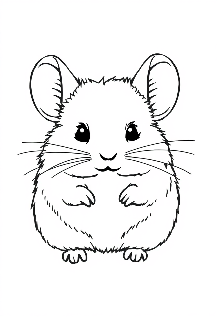 Fuzzy Chinchilla coloring page, free printable