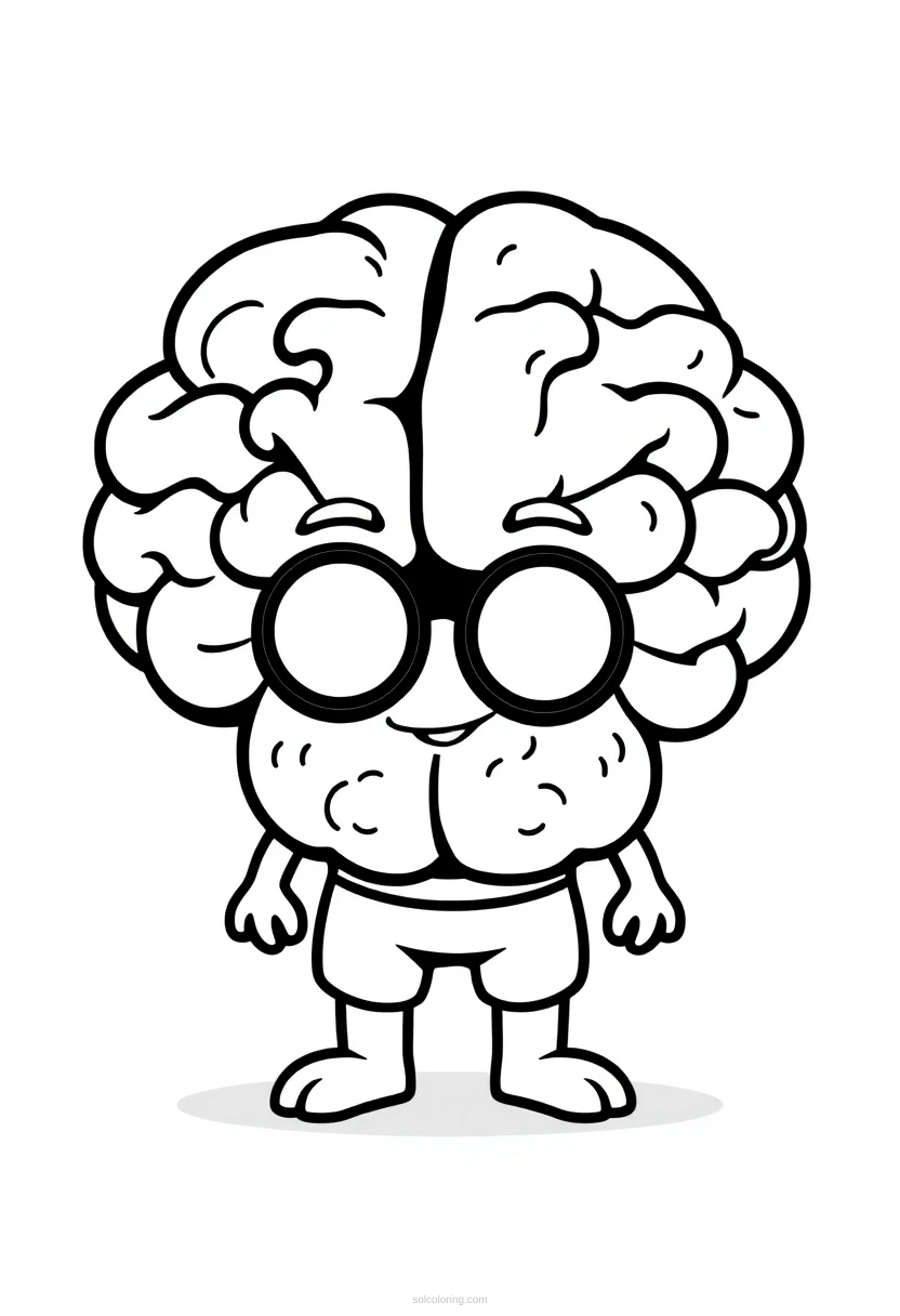 Galaxy Brain Character coloring page for kids