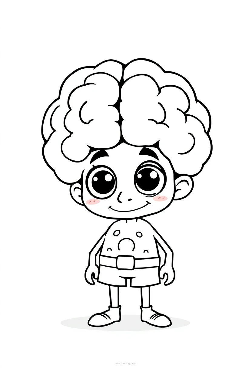 Galaxy Brain Character coloring page for kids