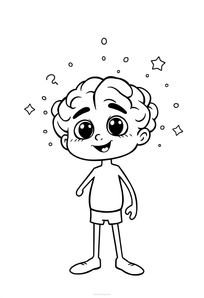 Galaxy Brain Enlightenment coloring page for kids