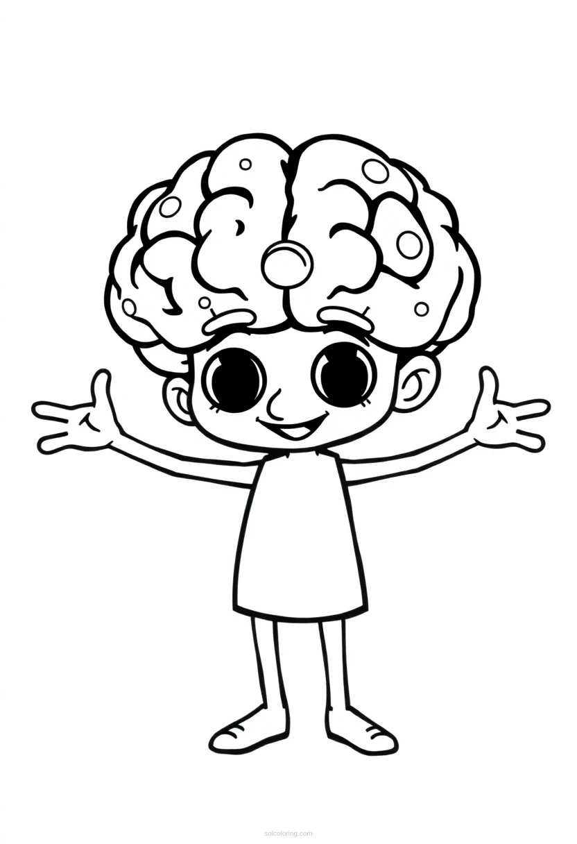 Galaxy Brain Enlightenment coloring page for kids