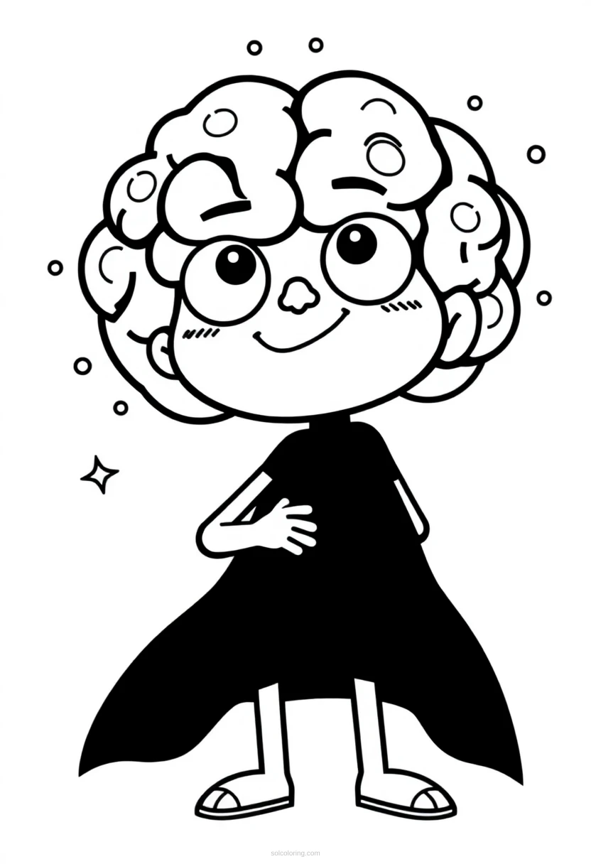 Galaxy Brain Enlightenment coloring page for kids