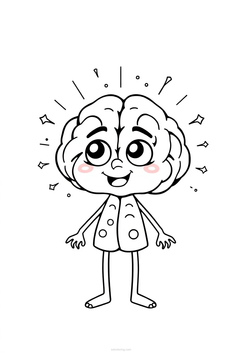 Galaxy Brain Enlightenment coloring page for kids