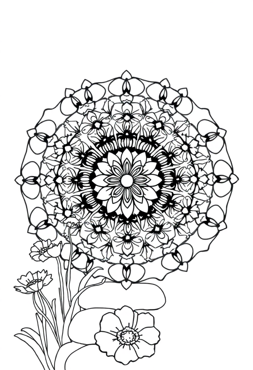 Garden Path with Flowers coloring page, free printable