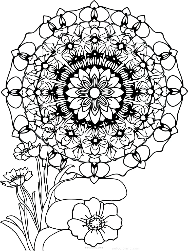 Garden Path With Flowers coloring page for kids