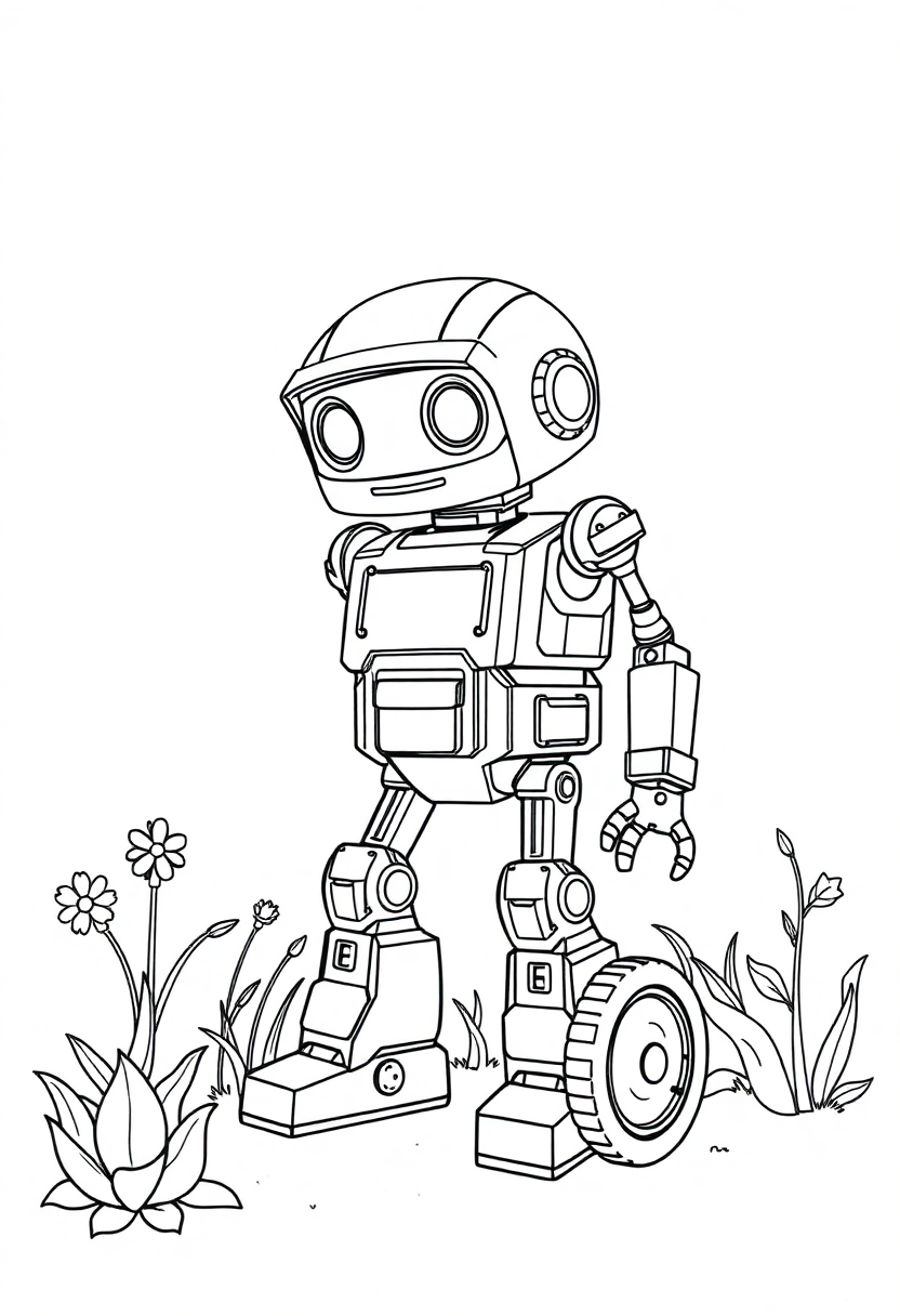 Garden Work Robot coloring page, free printable
