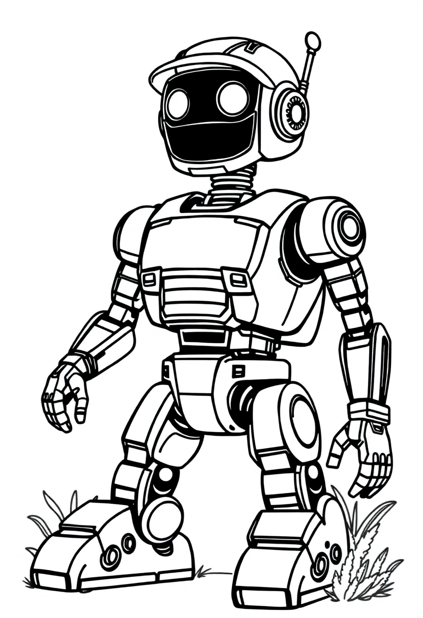 Garden Work Robot coloring page, free printable
