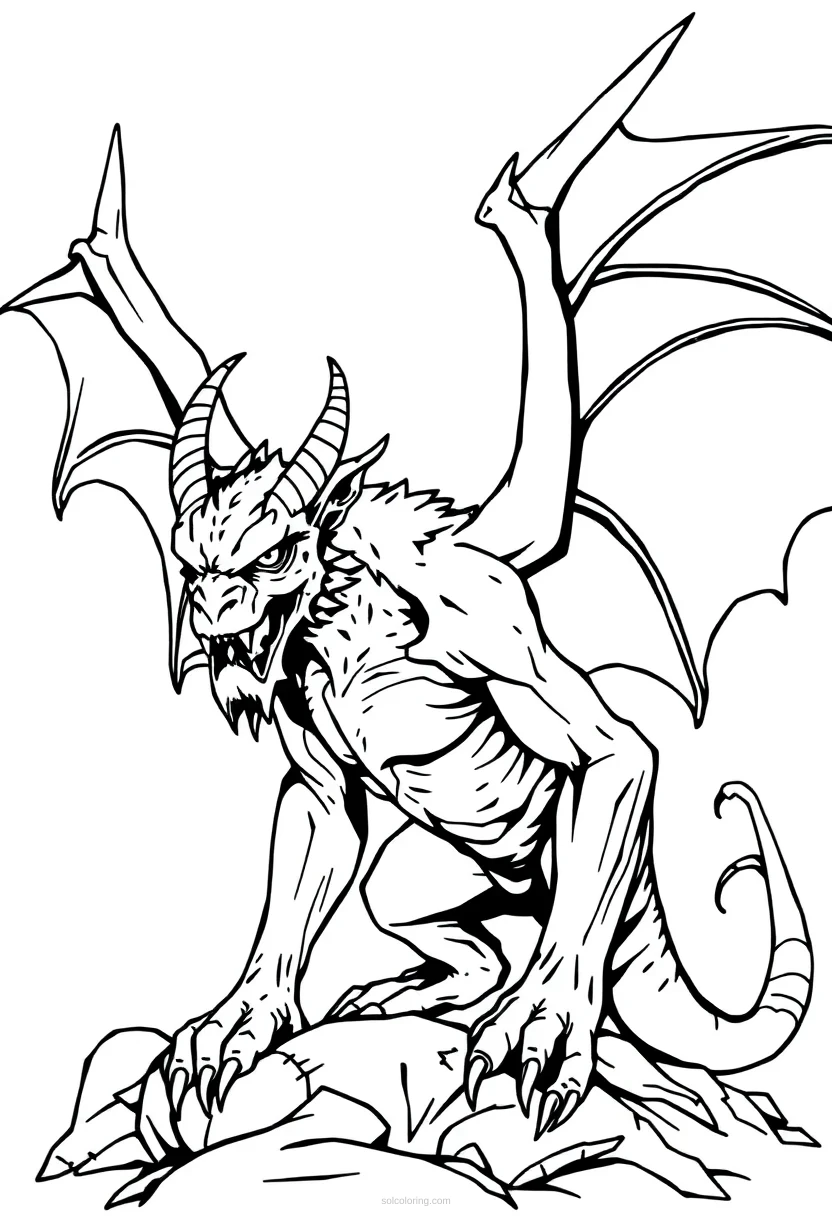 Gargoyle coloring page for kids