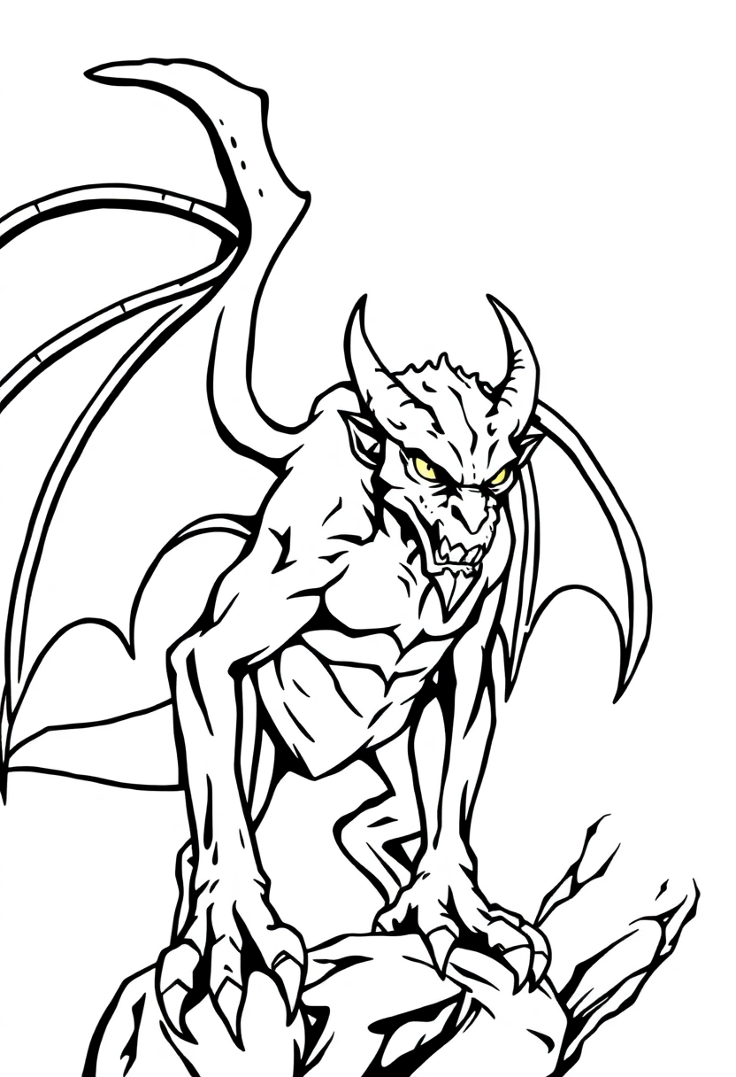 Gargoyle coloring page, free printable