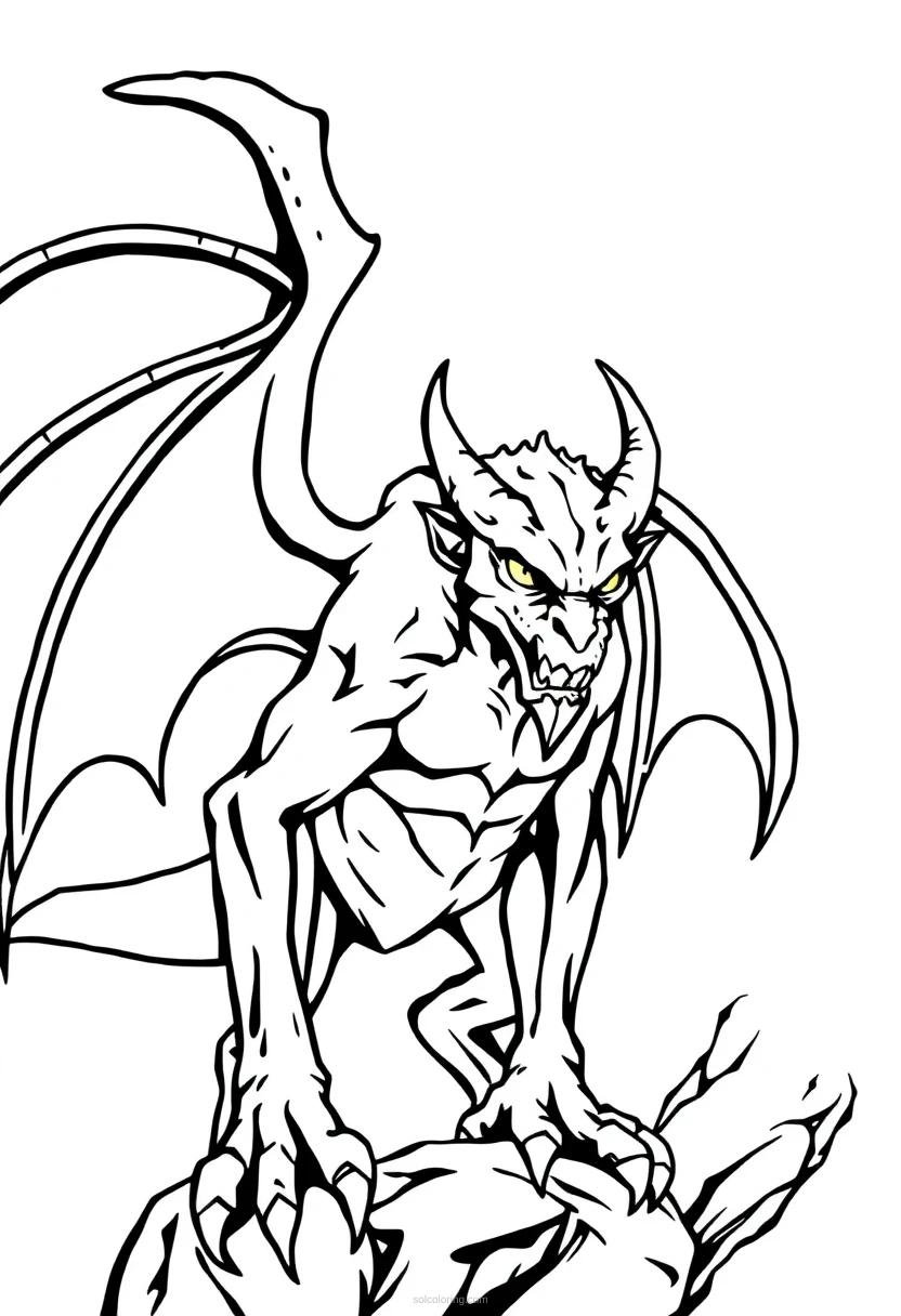 Gargoyle coloring page for kids