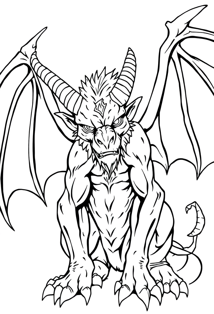 Gargoyle coloring page, free printable